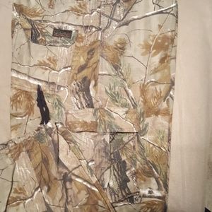 Men's camouflage hunting pants.